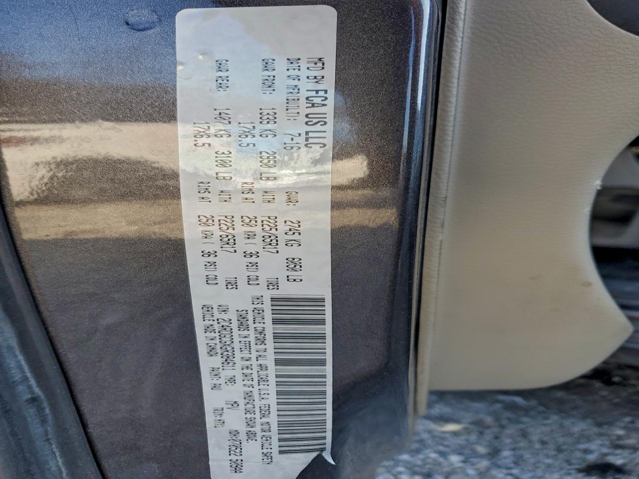 2016 DODGE GRAND CARAVAN