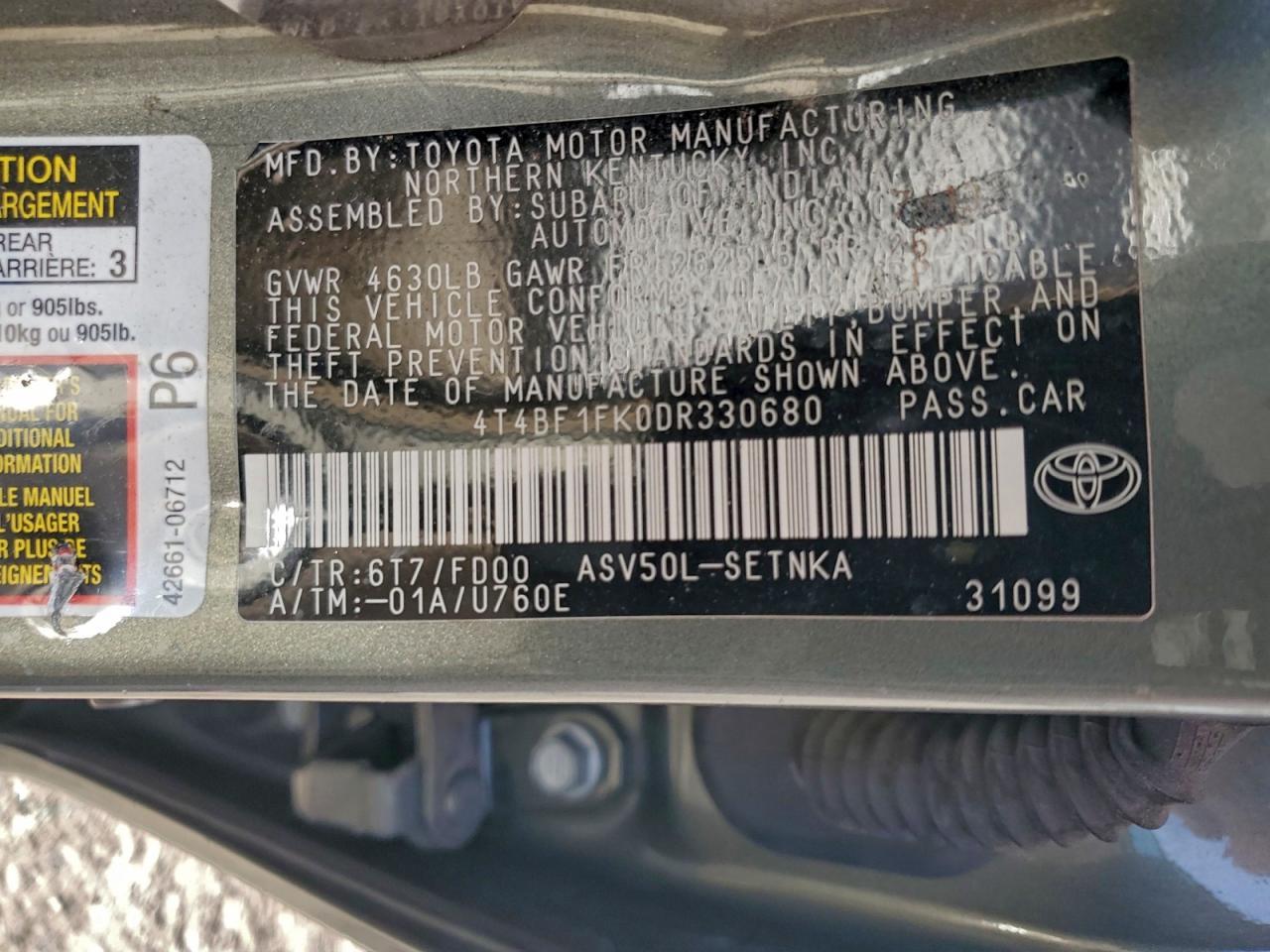 2013 TOYOTA CAMRY