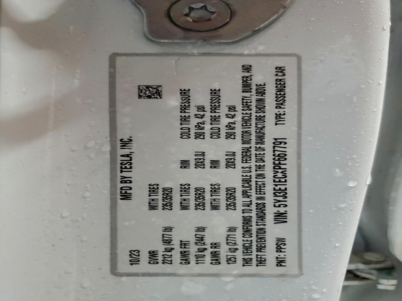 2023 TESLA MODEL 3