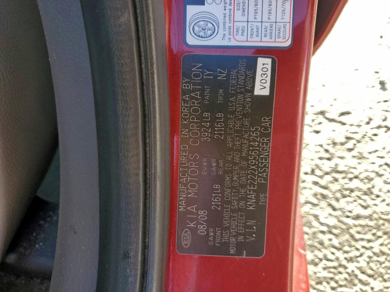 2009 KIA Spectra