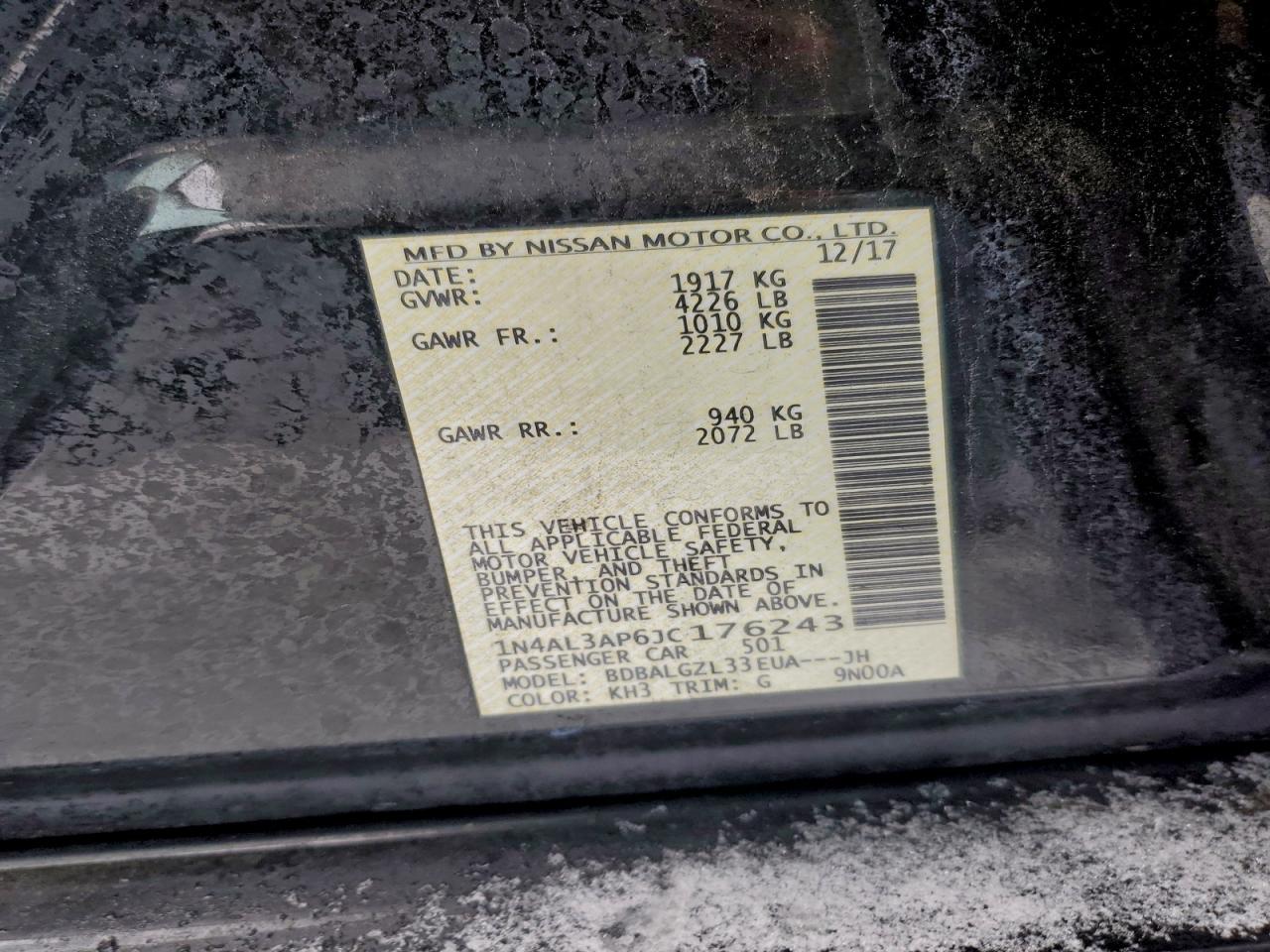 2018 NISSAN ALTIMA
