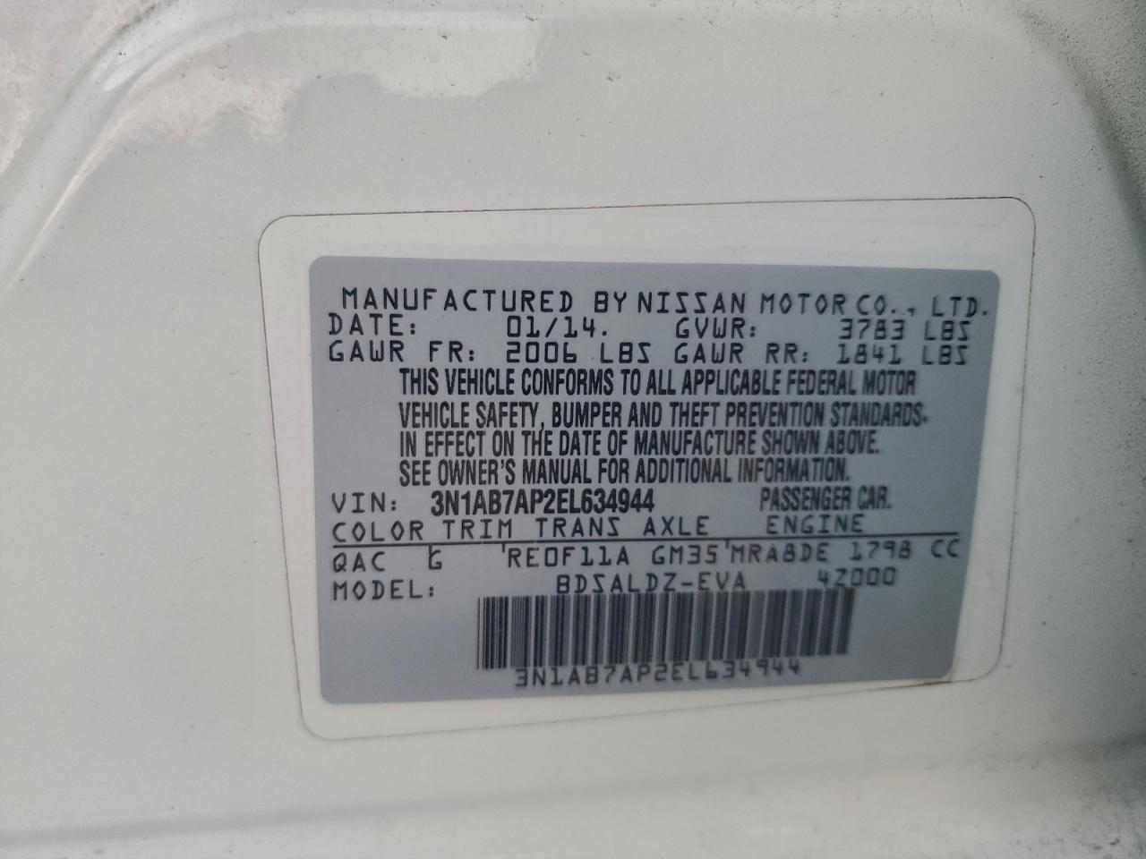 2014 NISSAN SENTRA