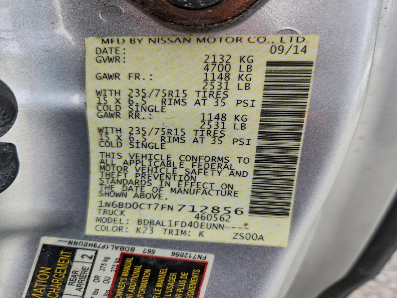 2015 NISSAN Frontier