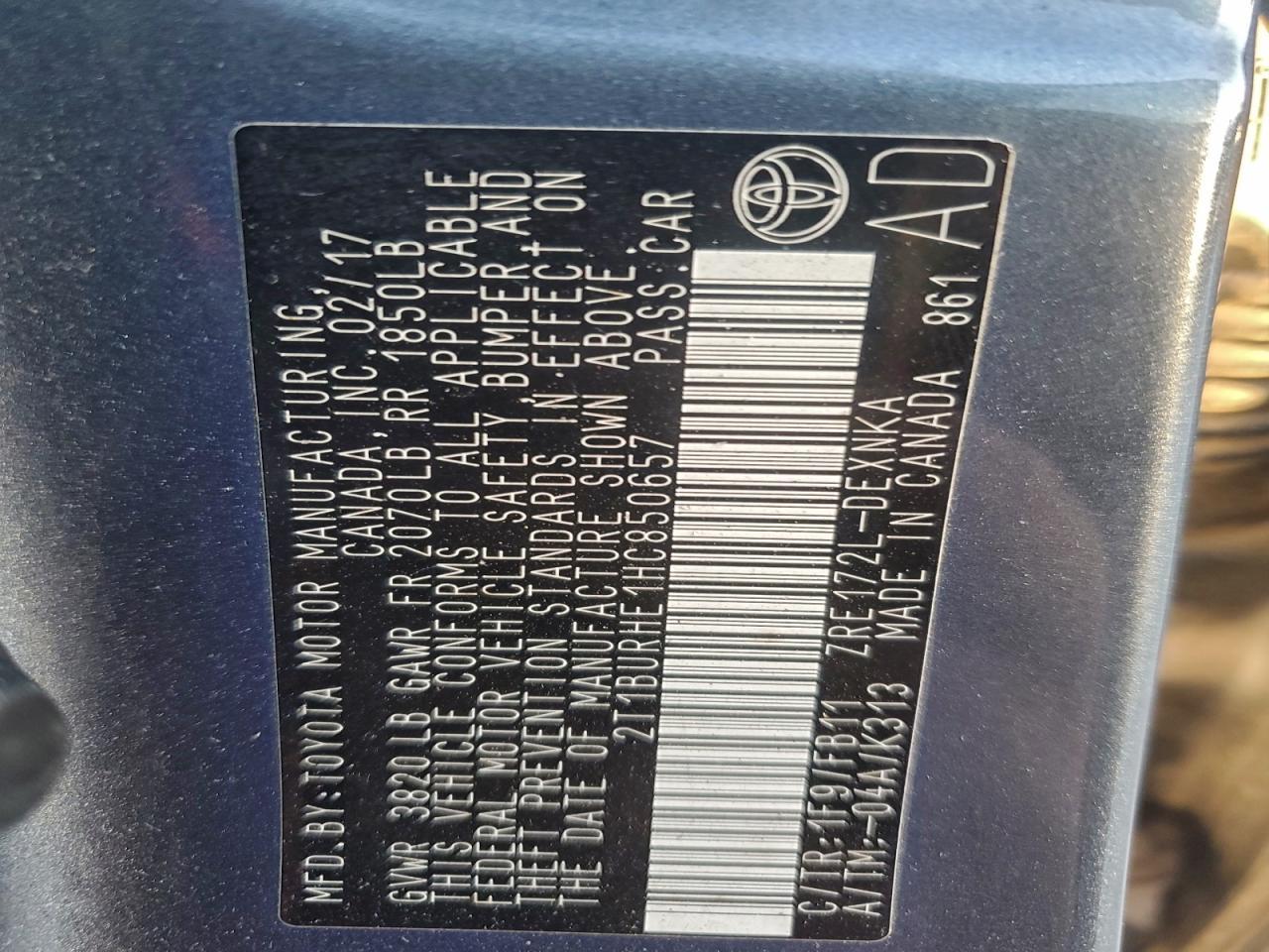 2017 TOYOTA COROLLA