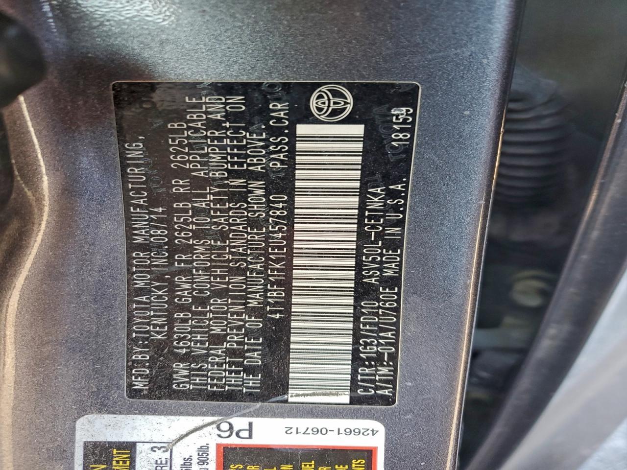 2014 TOYOTA CAMRY