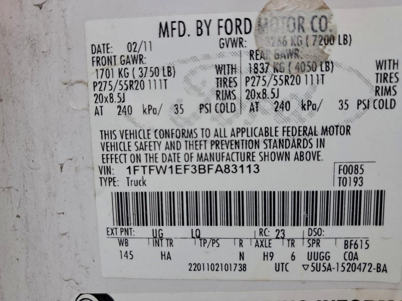 2011 FORD F-150