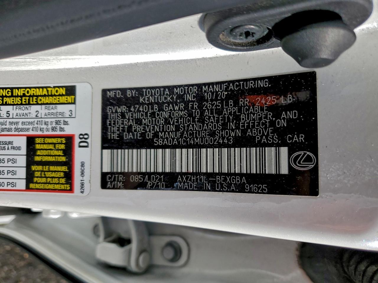 2021 LEXUS ES 300H