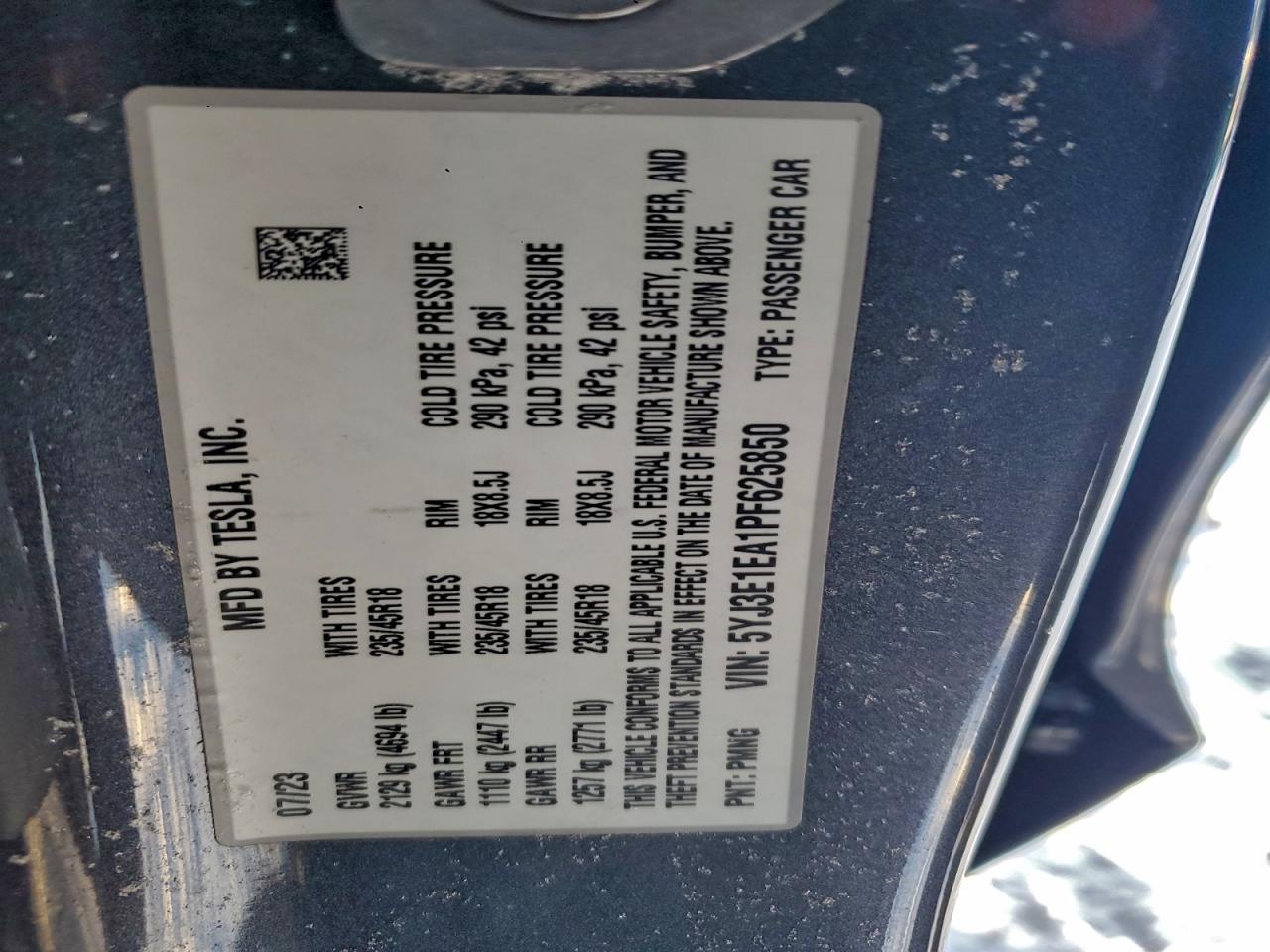 2023 TESLA MODEL 3