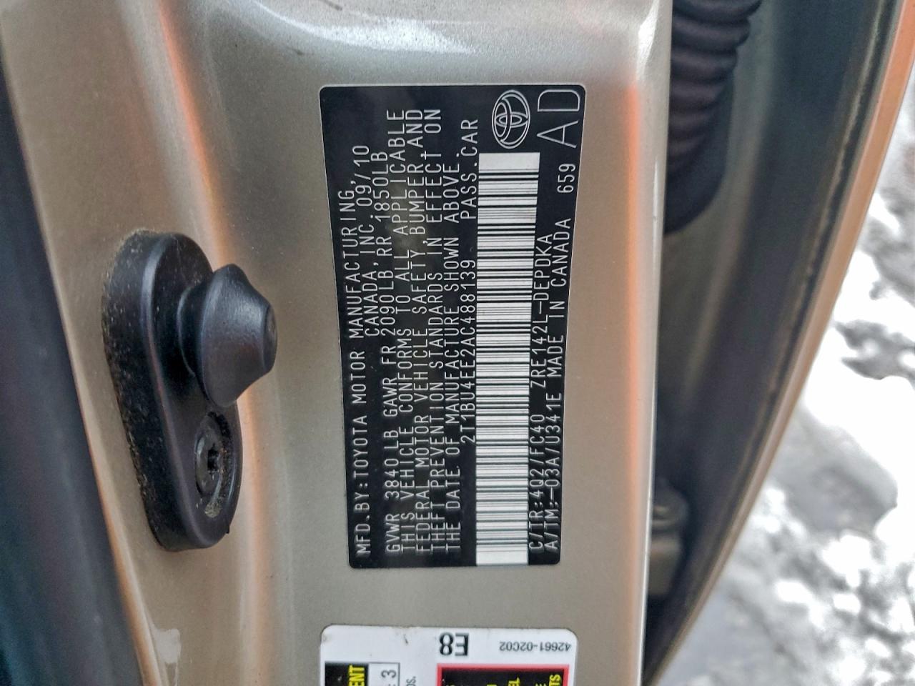 2010 TOYOTA COROLLA