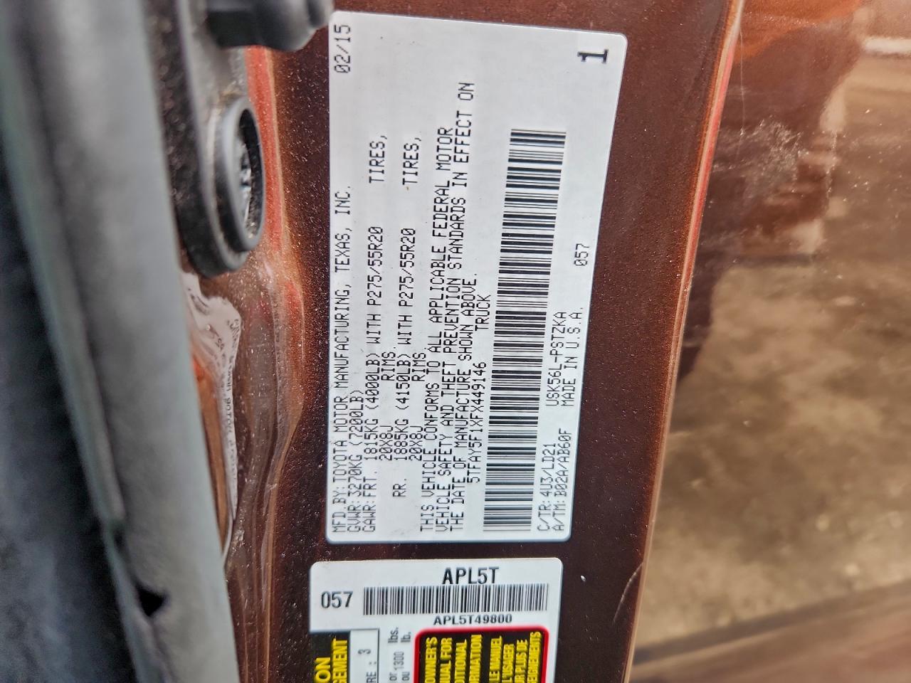 2015 TOYOTA TUNDRA