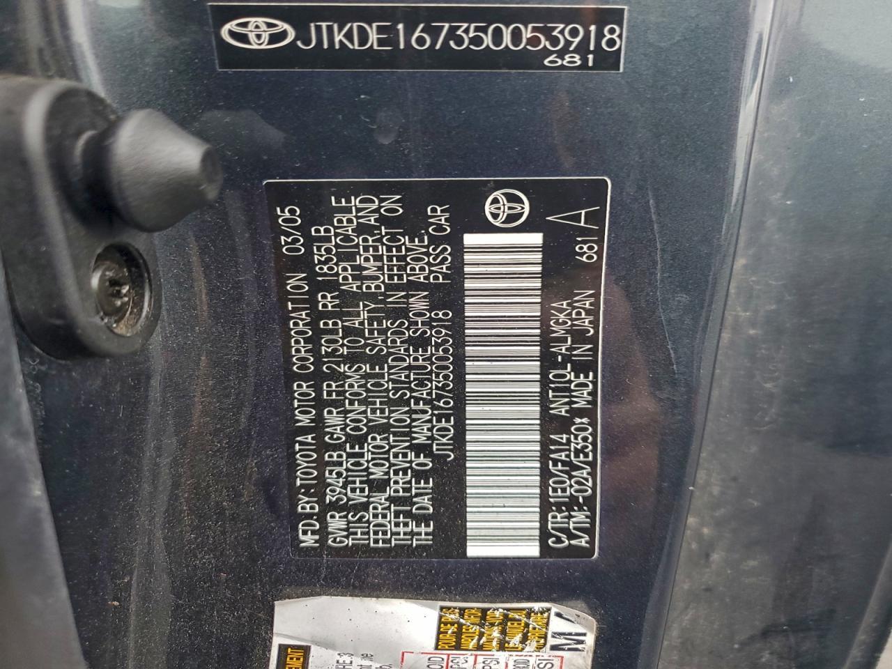 2005 TOYOTA SCION