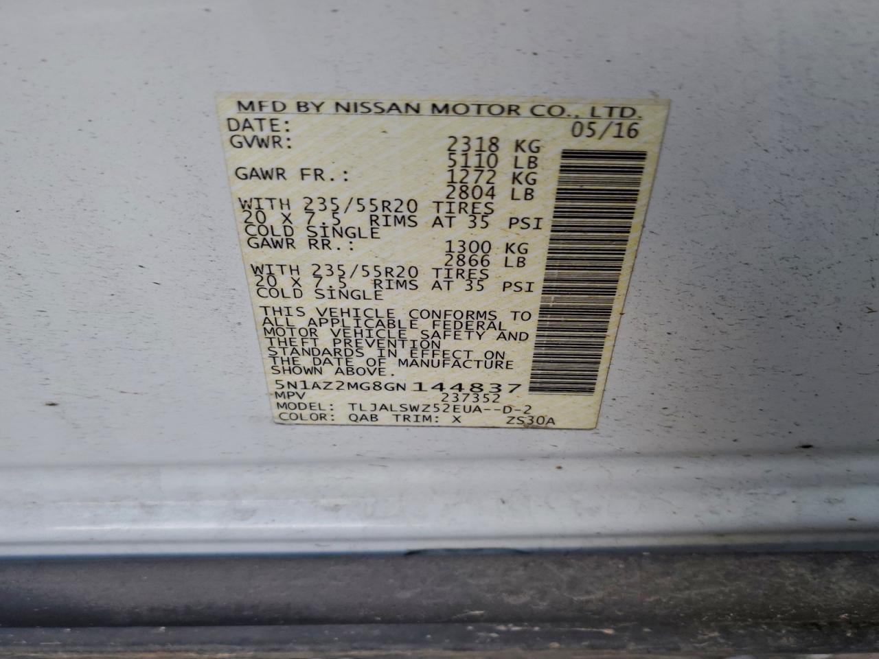 2016 NISSAN MURANO
