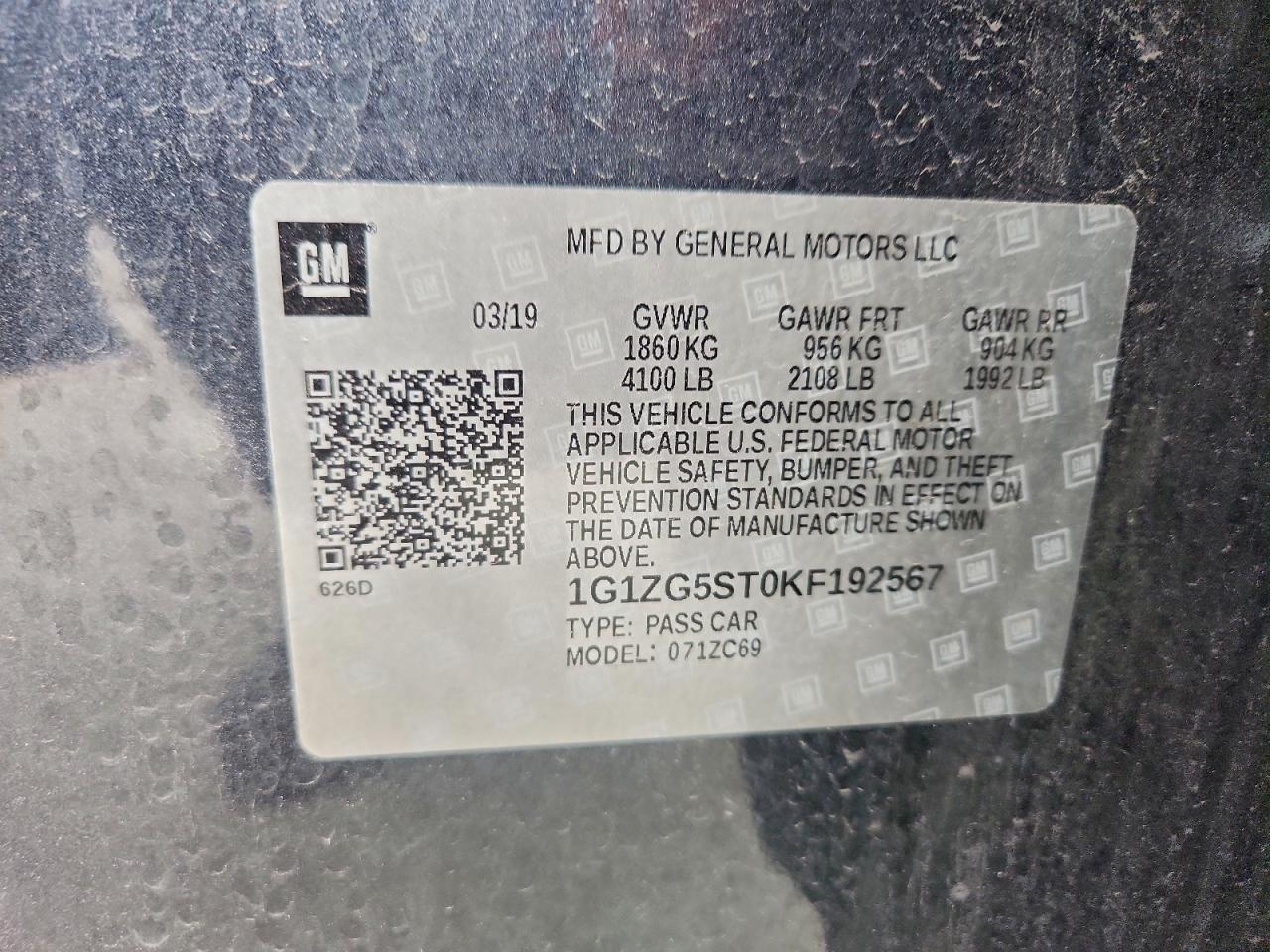 2019 CHEVROLET MALIBU