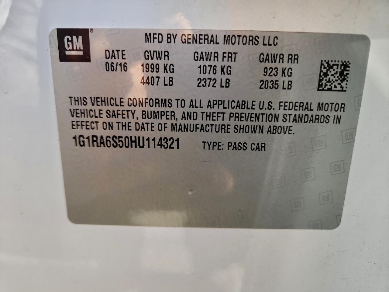 2017 CHEVROLET VOLT