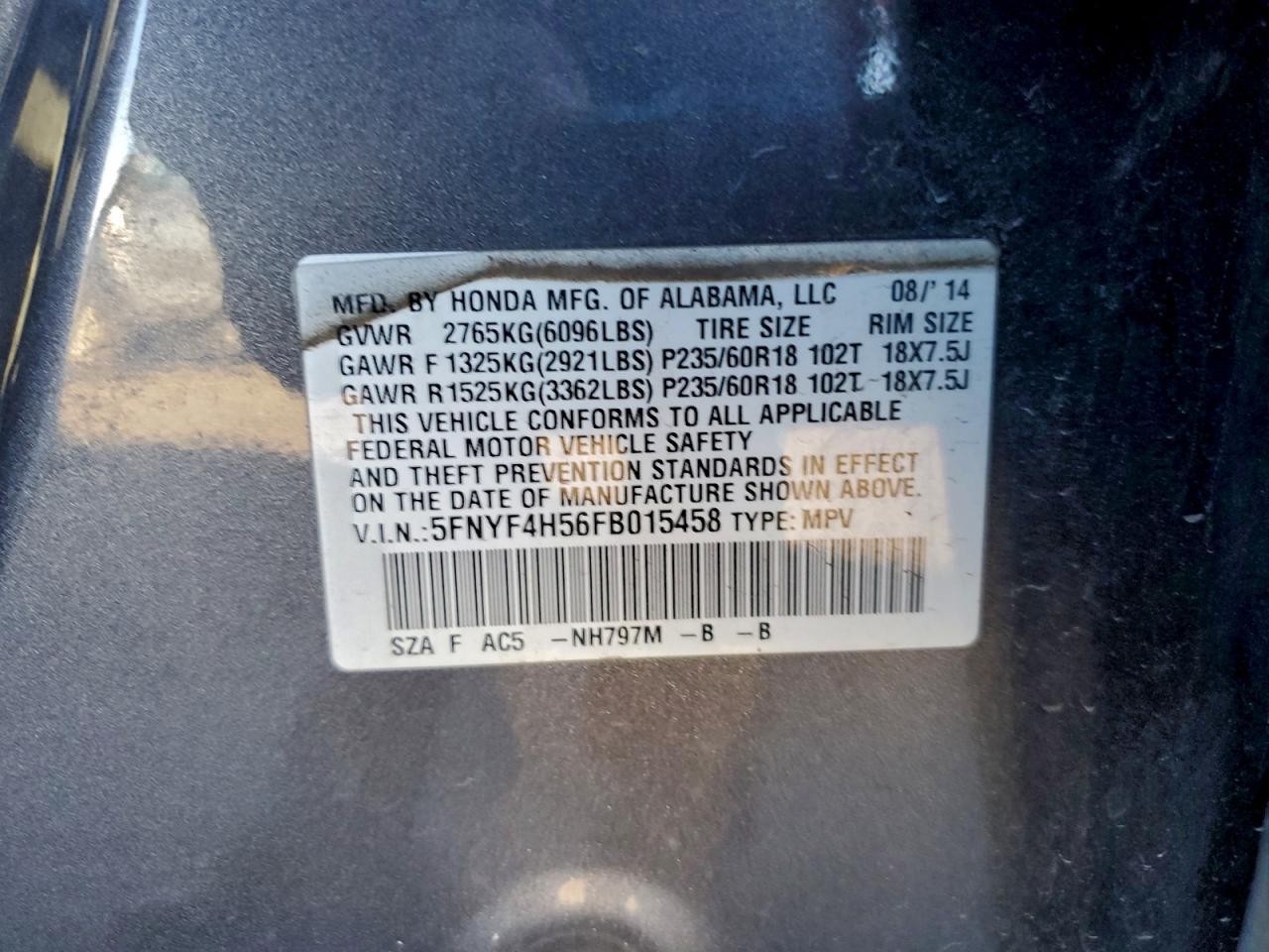 2015 HONDA PILOT
