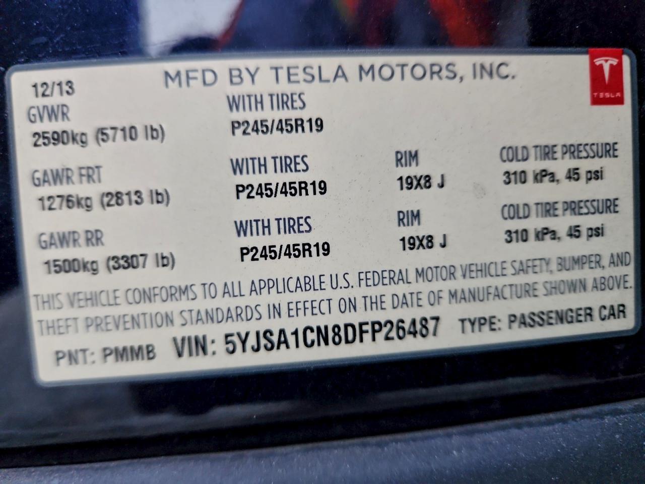 2013 TESLA MODEL S