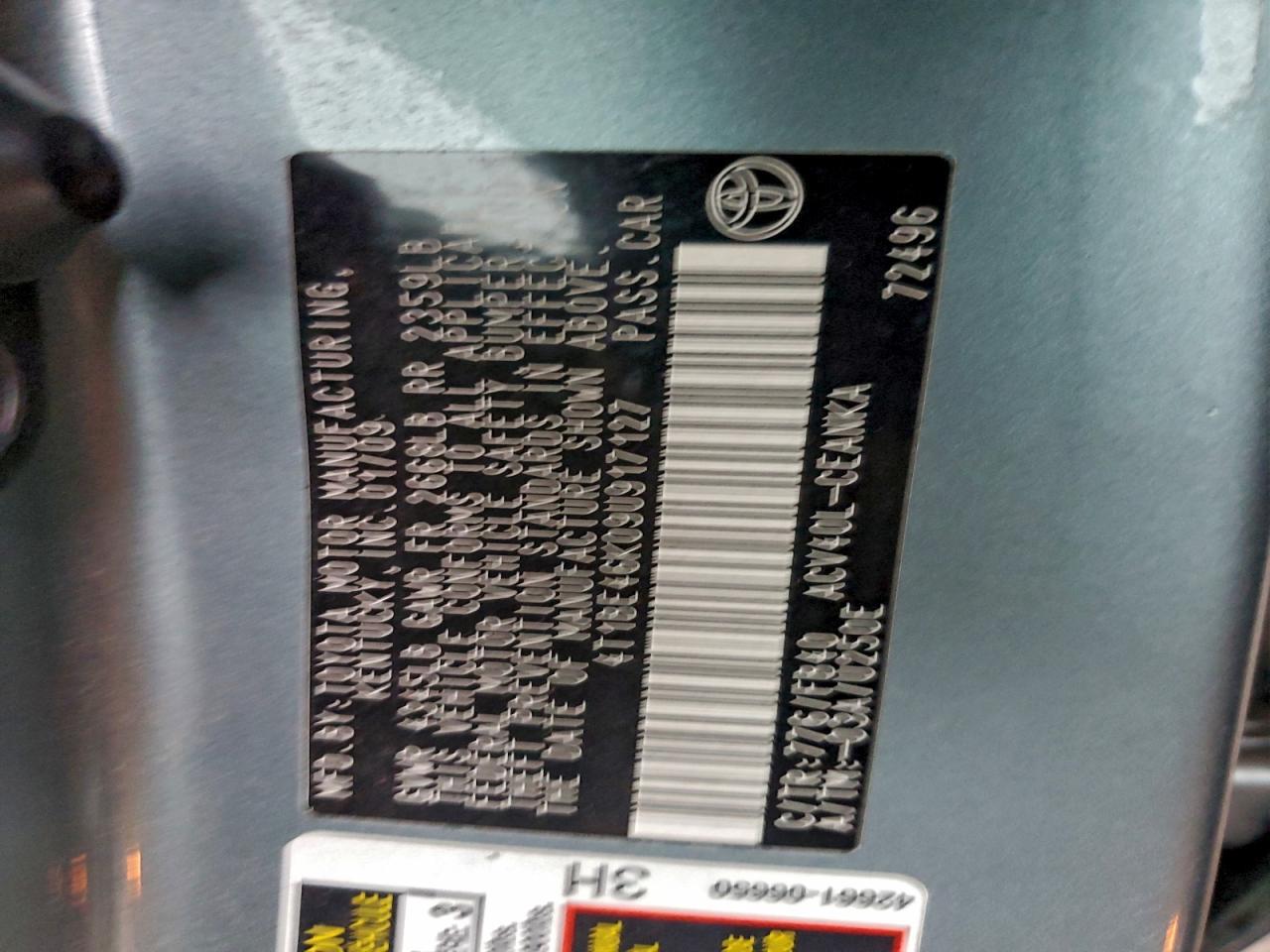 2009 TOYOTA CAMRY
