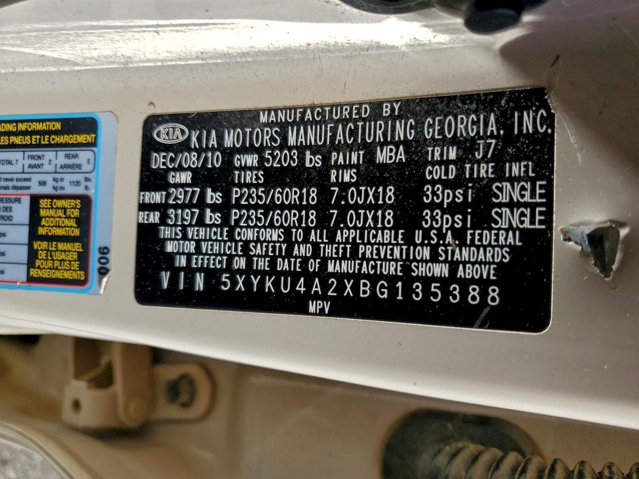 2011 KIA SORENTO