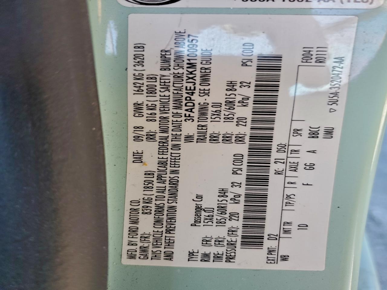 2019 FORD Fiesta