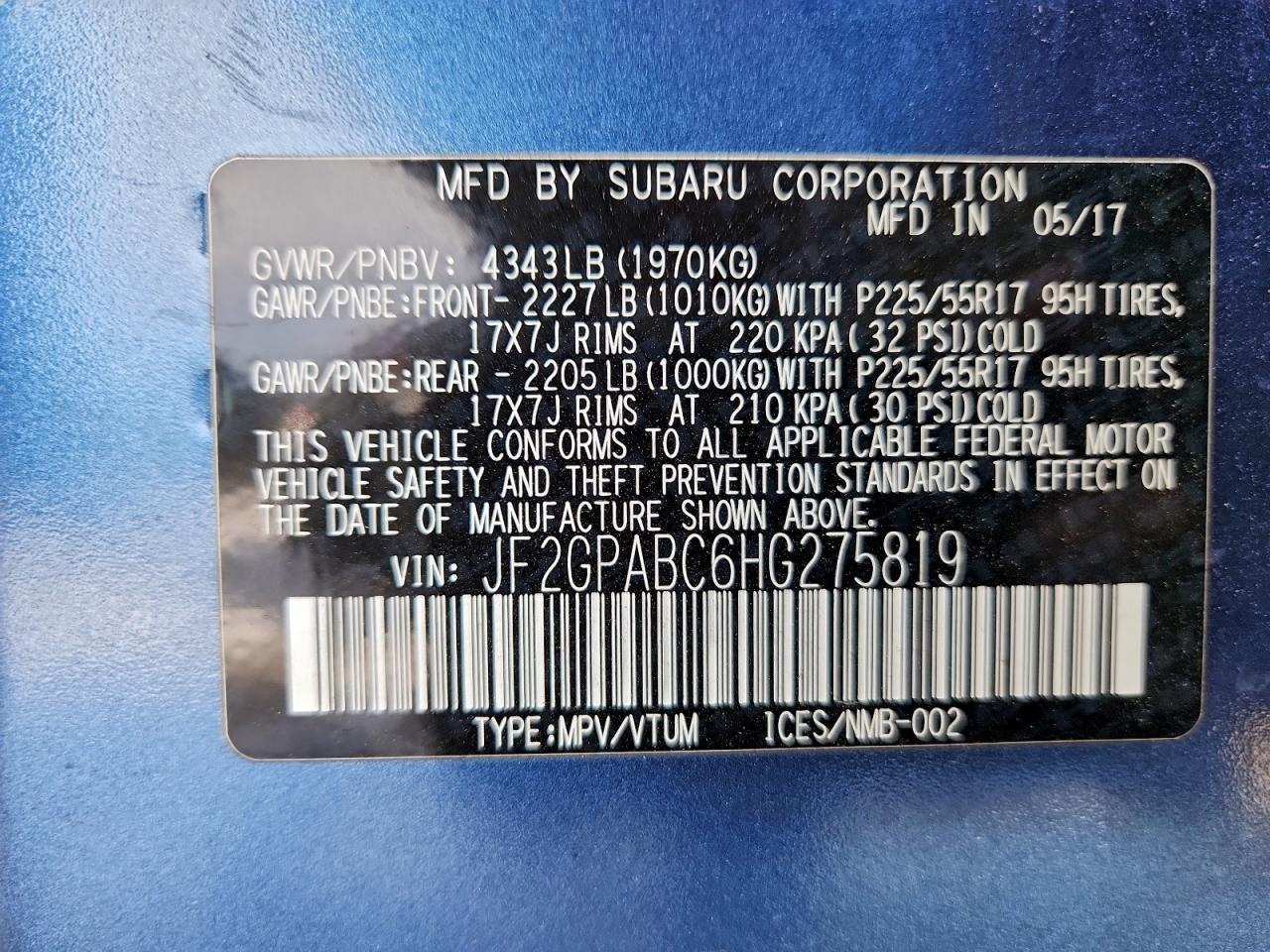 2017 SUBARU Crosstrek