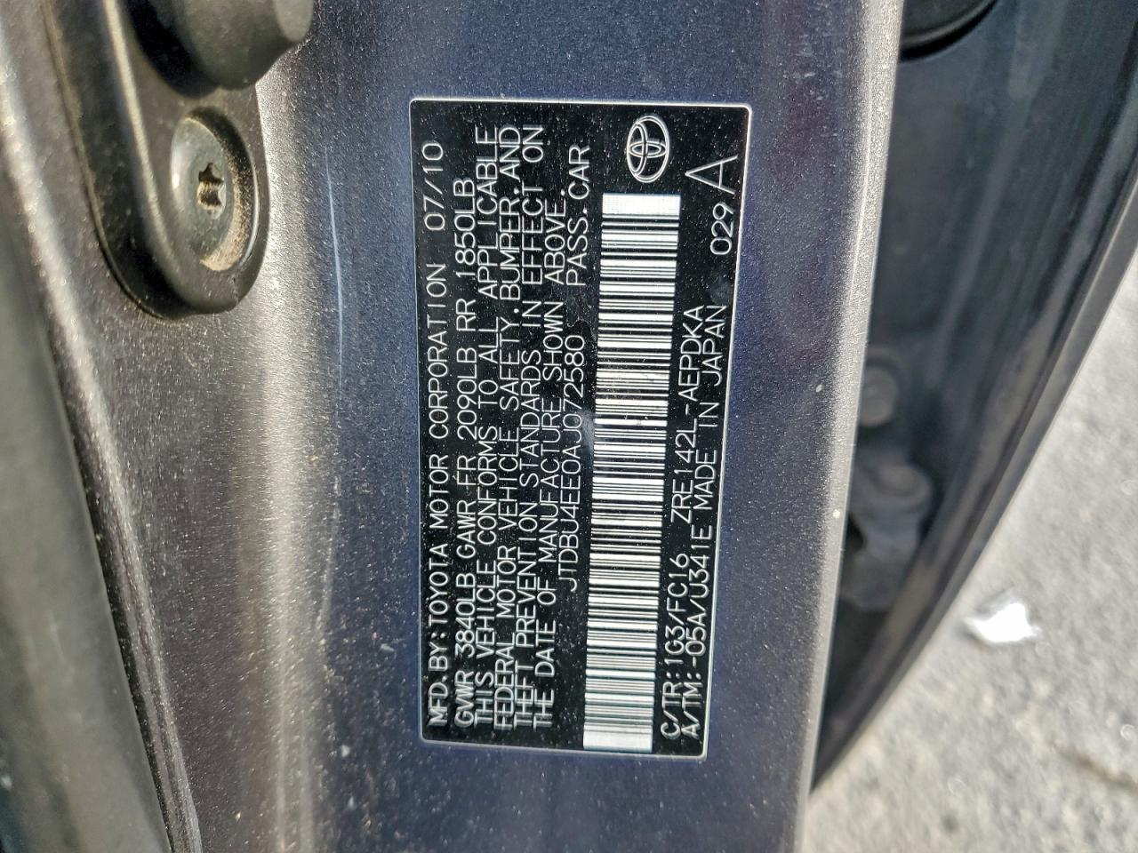 2010 TOYOTA COROLLA