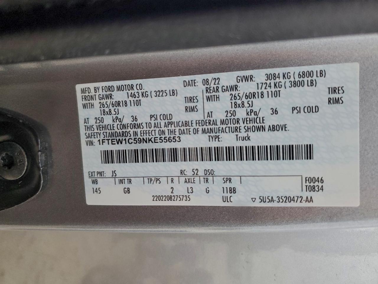 2022 FORD F-150