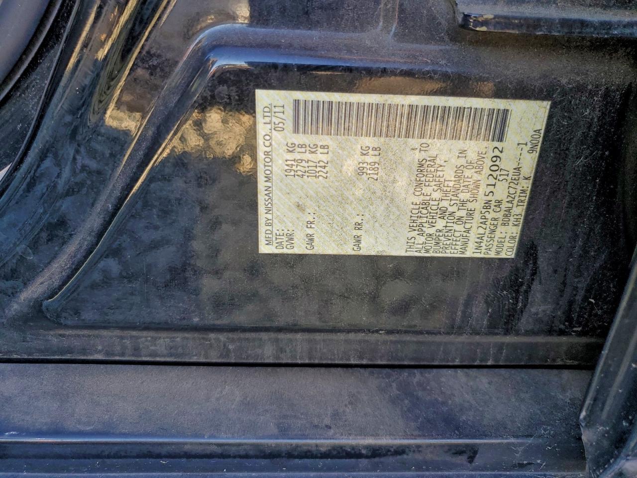2011 NISSAN ALTIMA