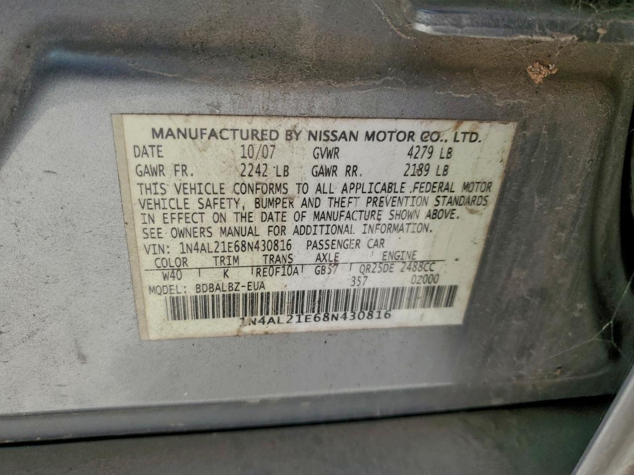 2008 NISSAN ALTIMA