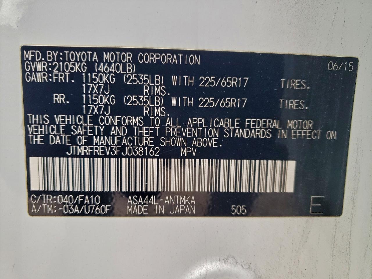 2015 TOYOTA RAV4