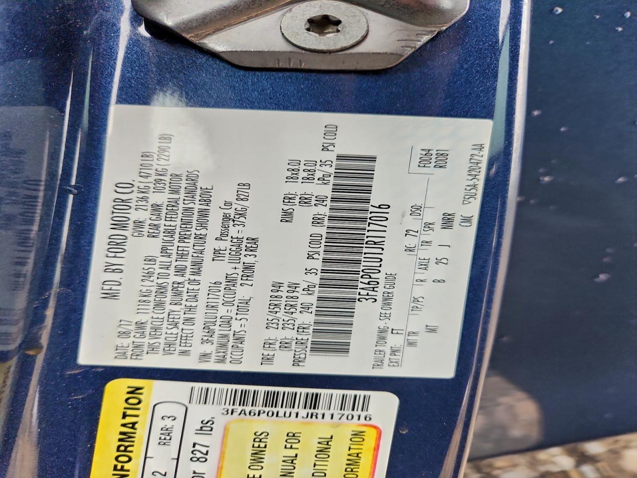 2018 FORD FUSION