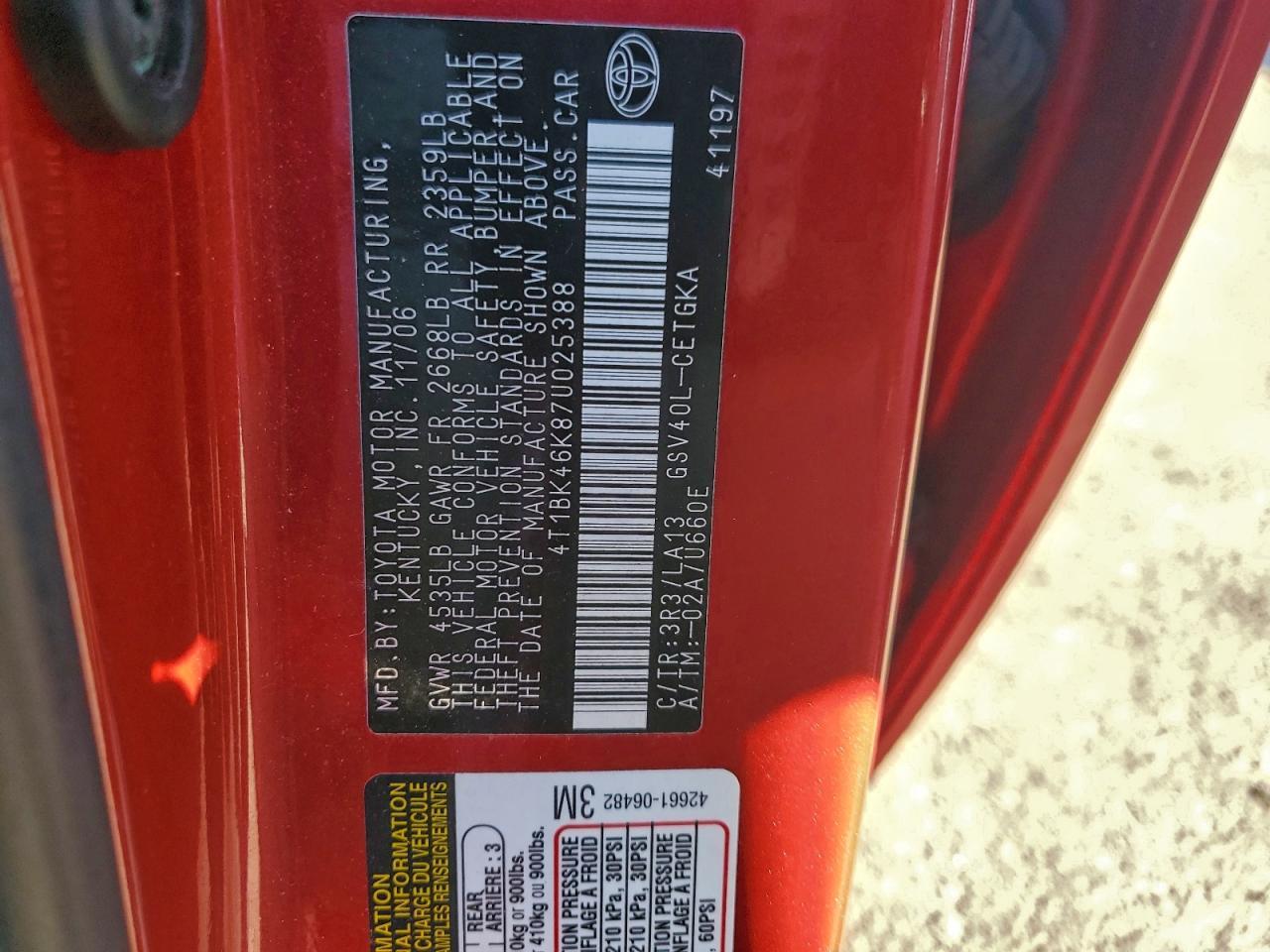2007 TOYOTA CAMRY