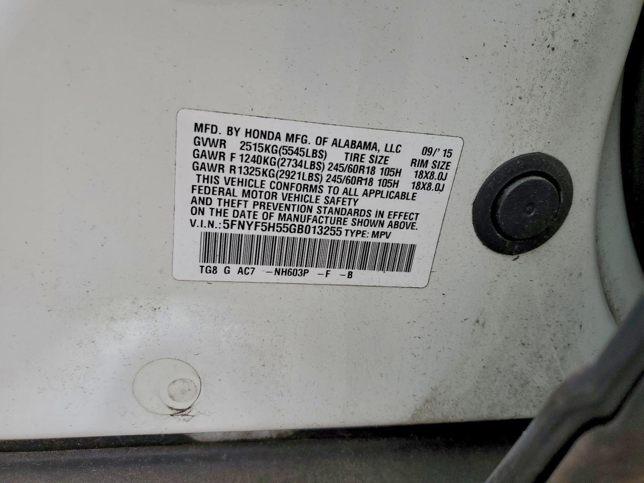 2016 HONDA PILOT