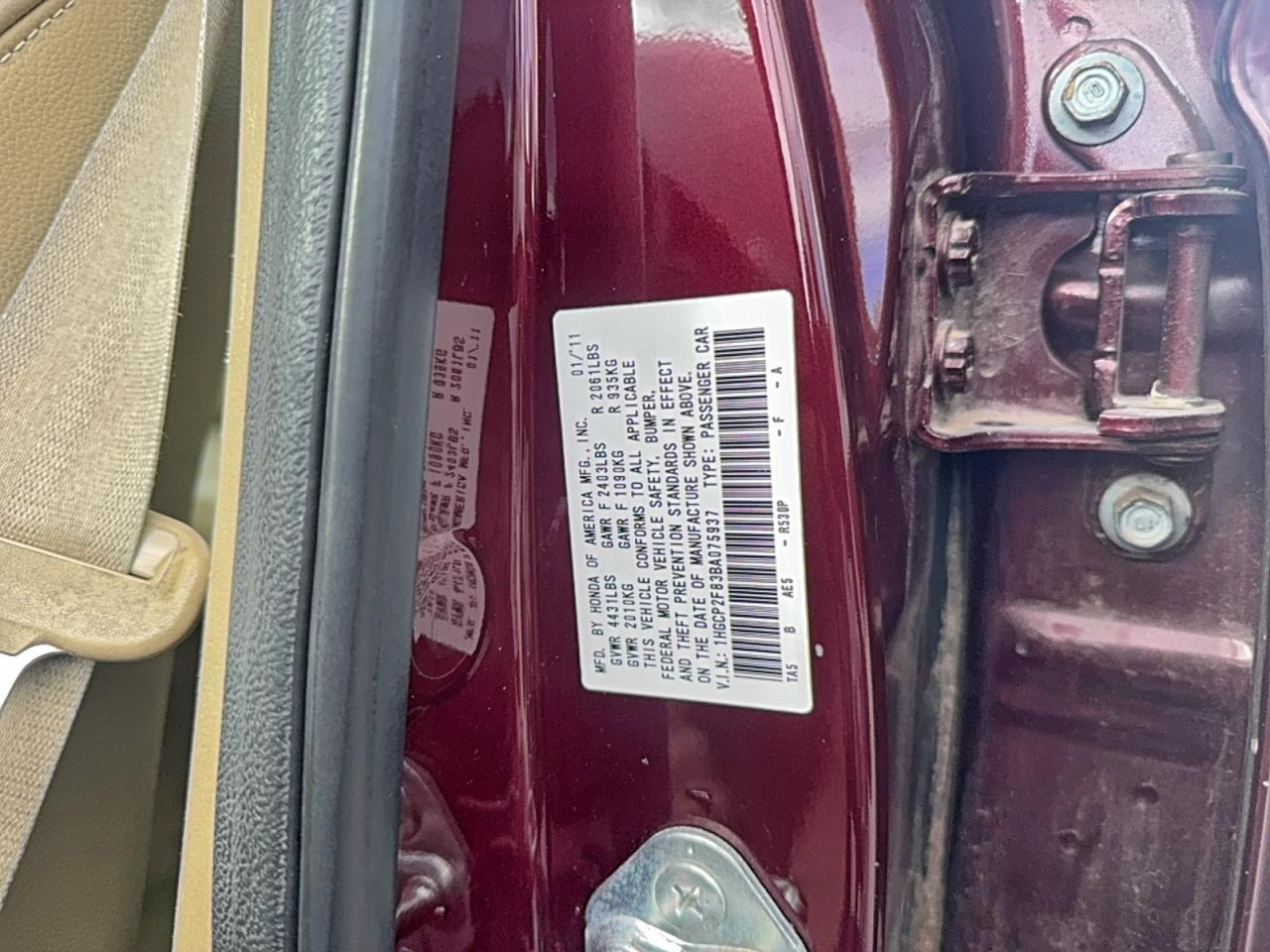 2011 HONDA ACCORD