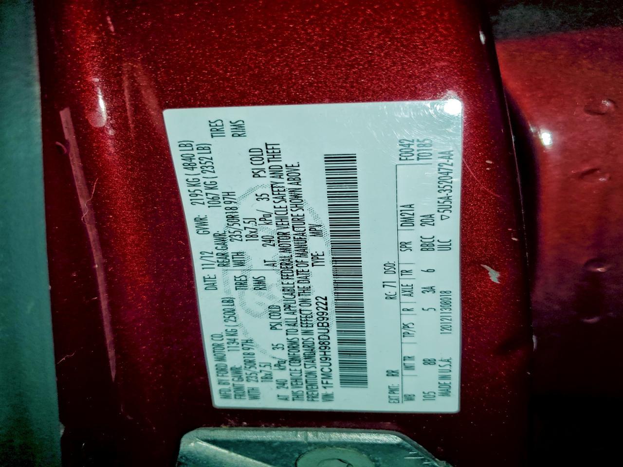 2013 FORD ESCAPE