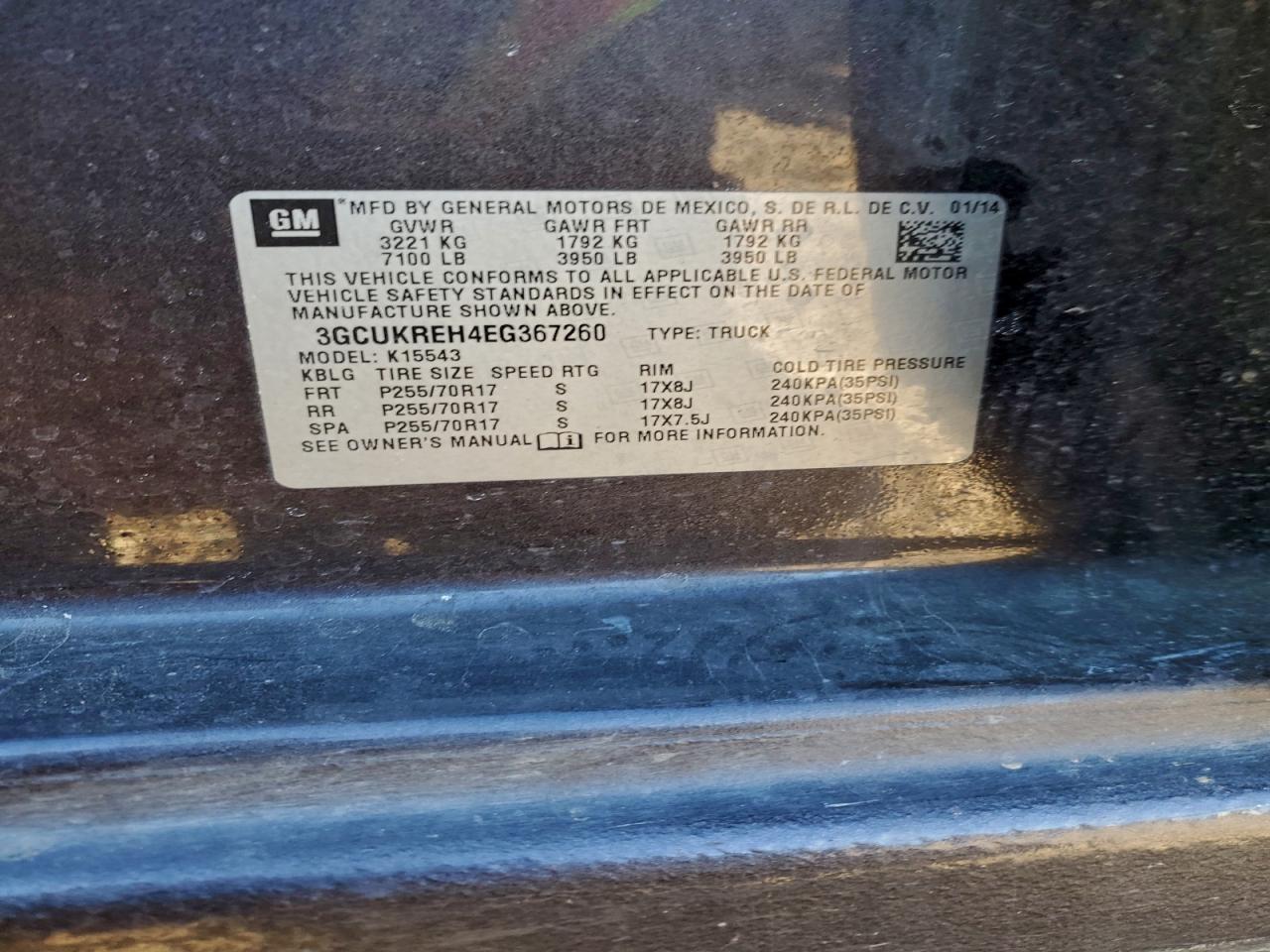 2014 CHEVROLET SILVERADO 1500