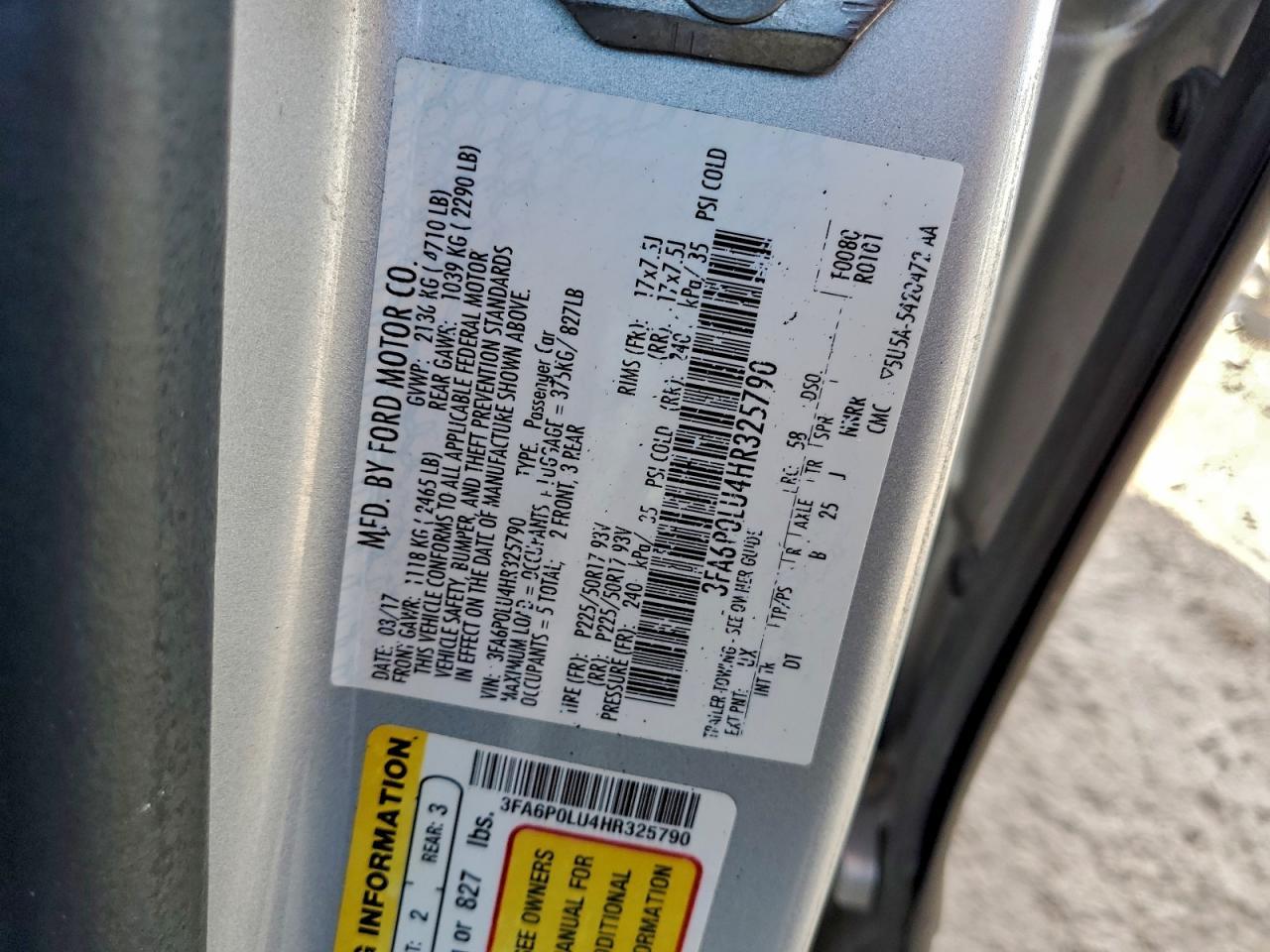 2017 FORD FUSION