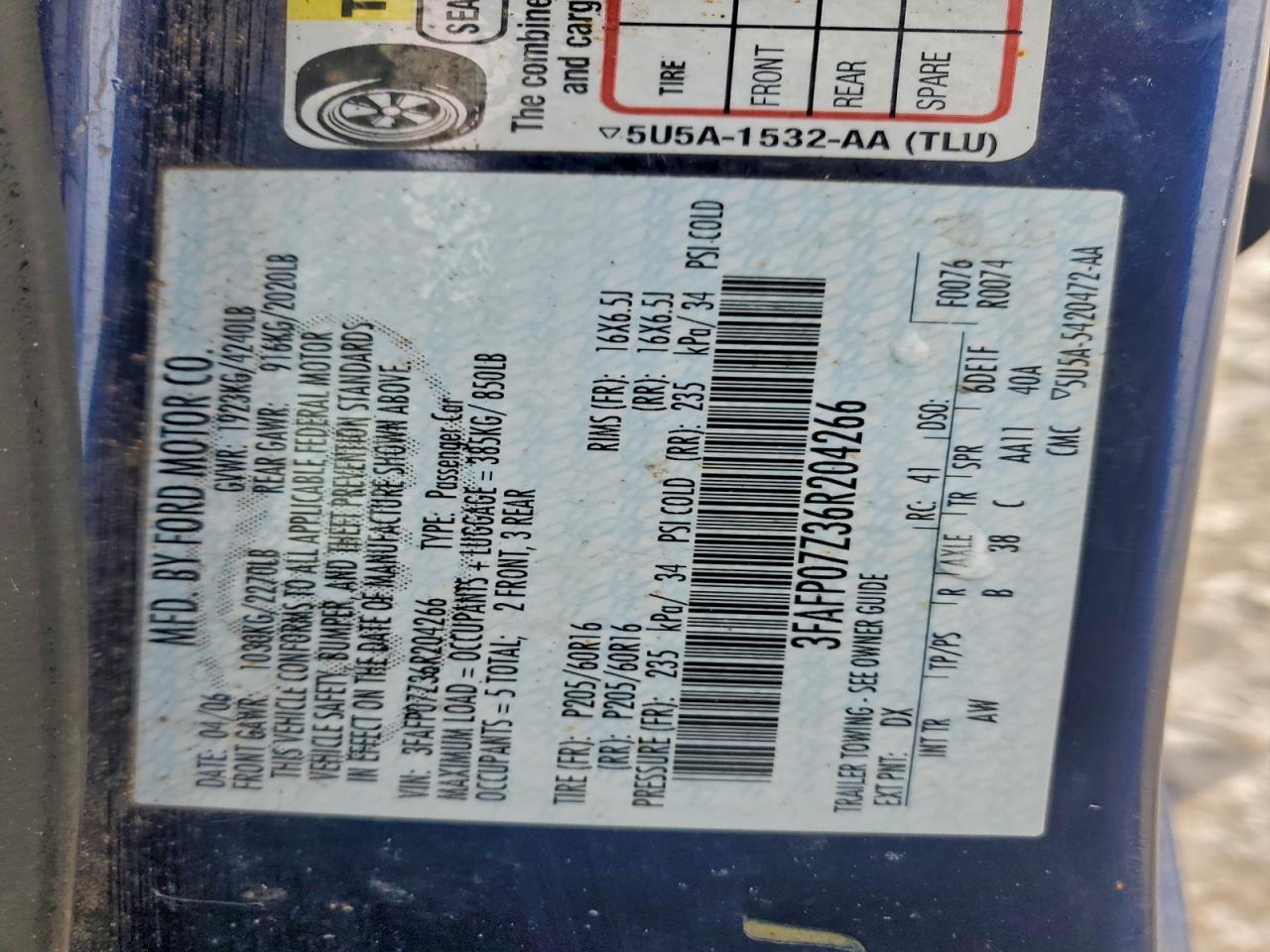 2006 FORD FUSION