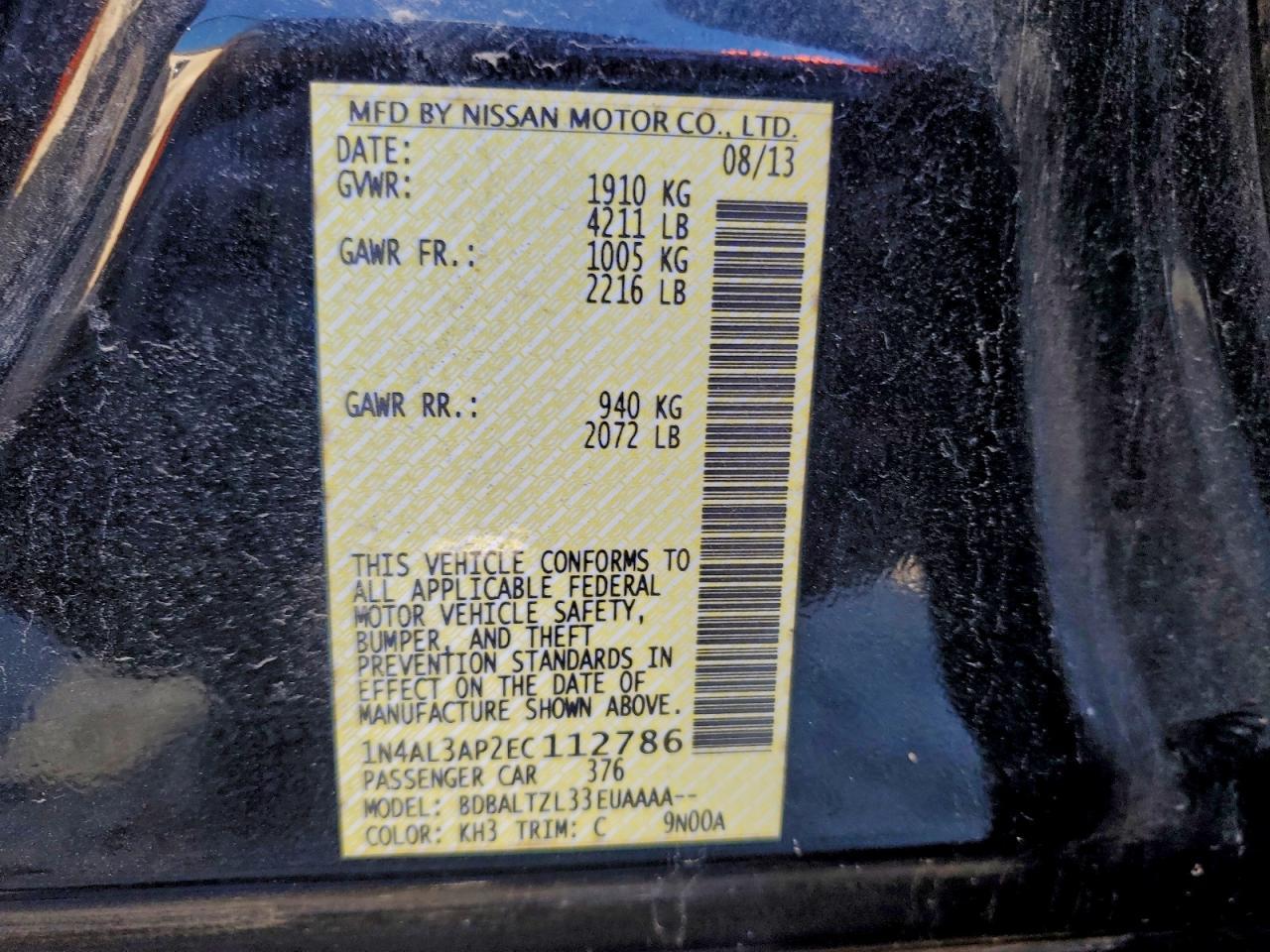 2014 NISSAN ALTIMA