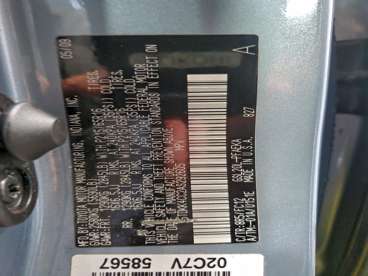 2010 TOYOTA SIENNA