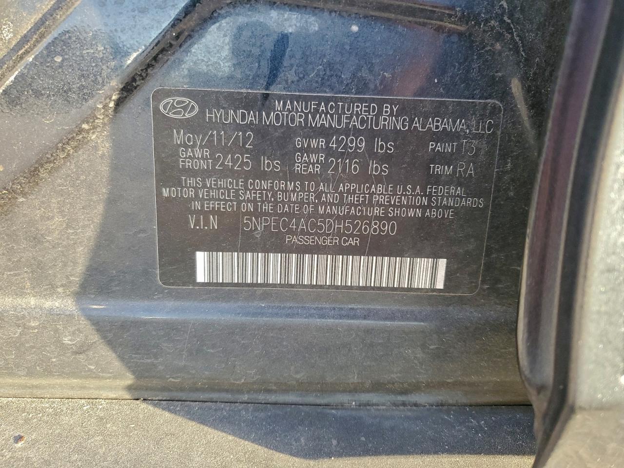 2013 HYUNDAI SONATA