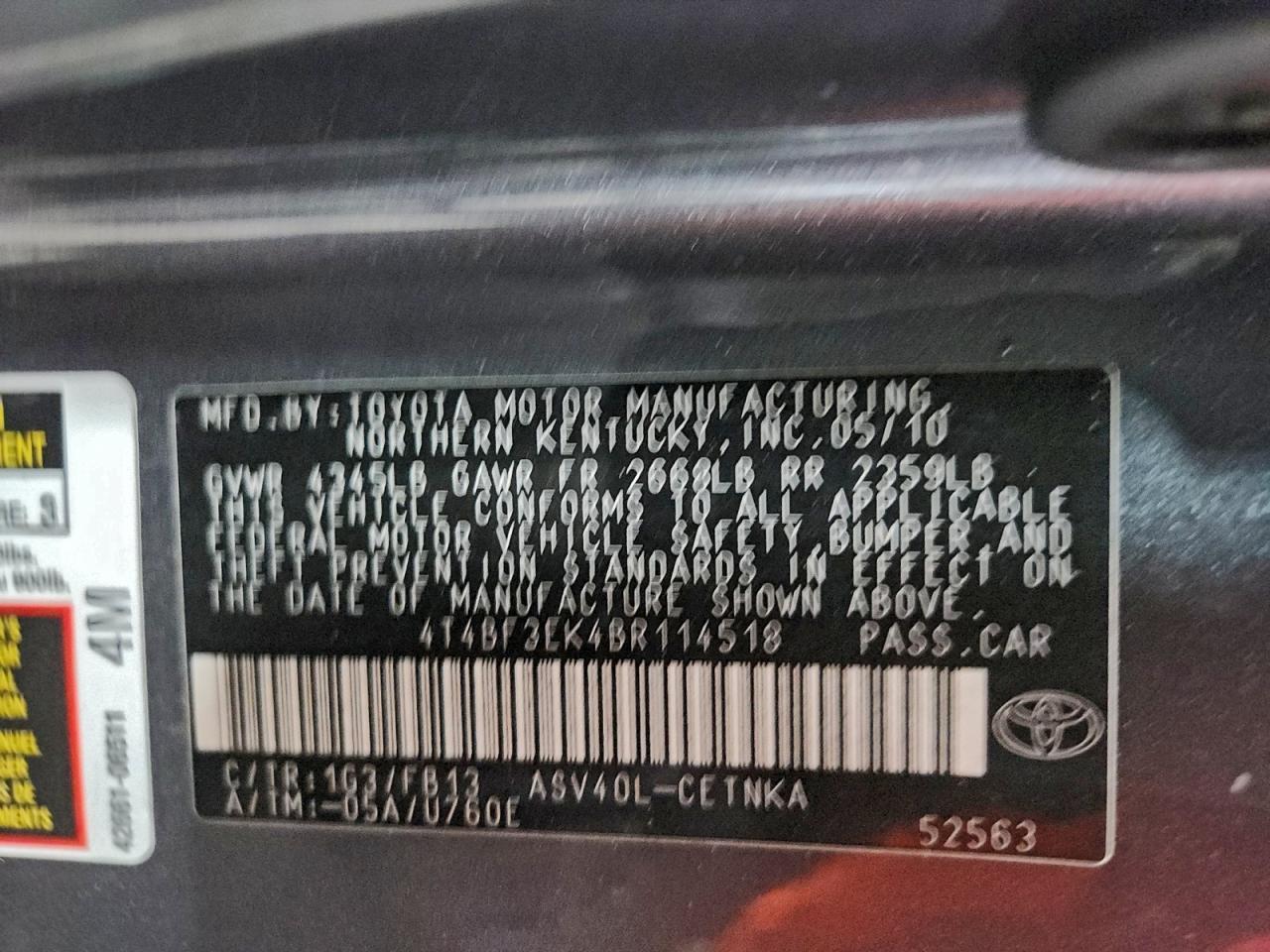 2011 TOYOTA CAMRY