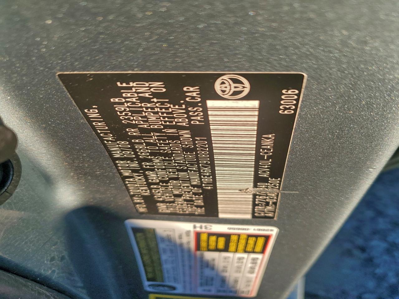 2009 TOYOTA CAMRY