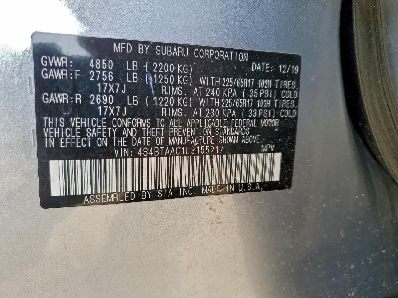 2020 SUBARU Outback