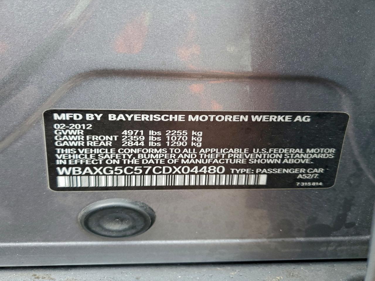 2012 BMW 5 series