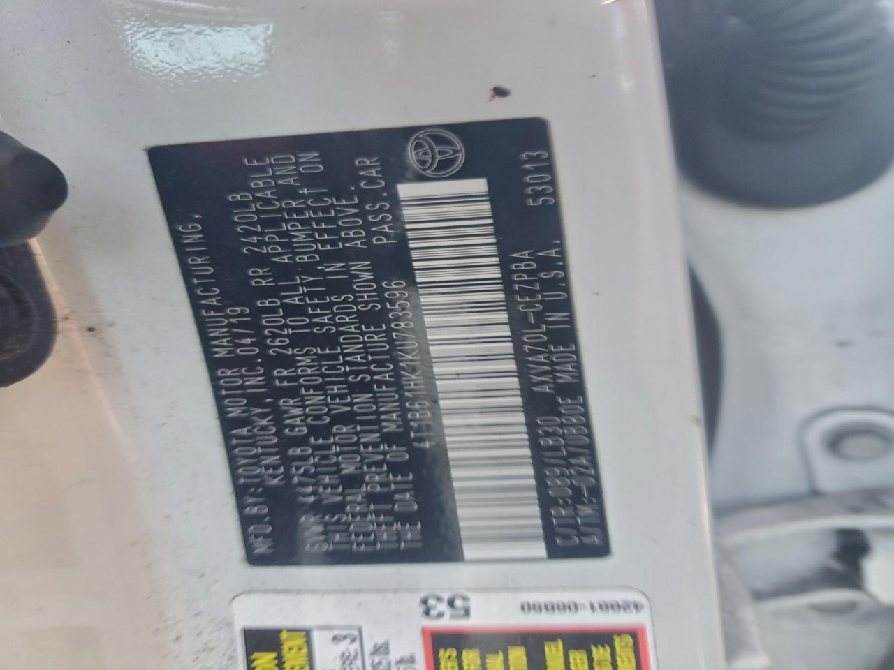 2019 TOYOTA CAMRY
