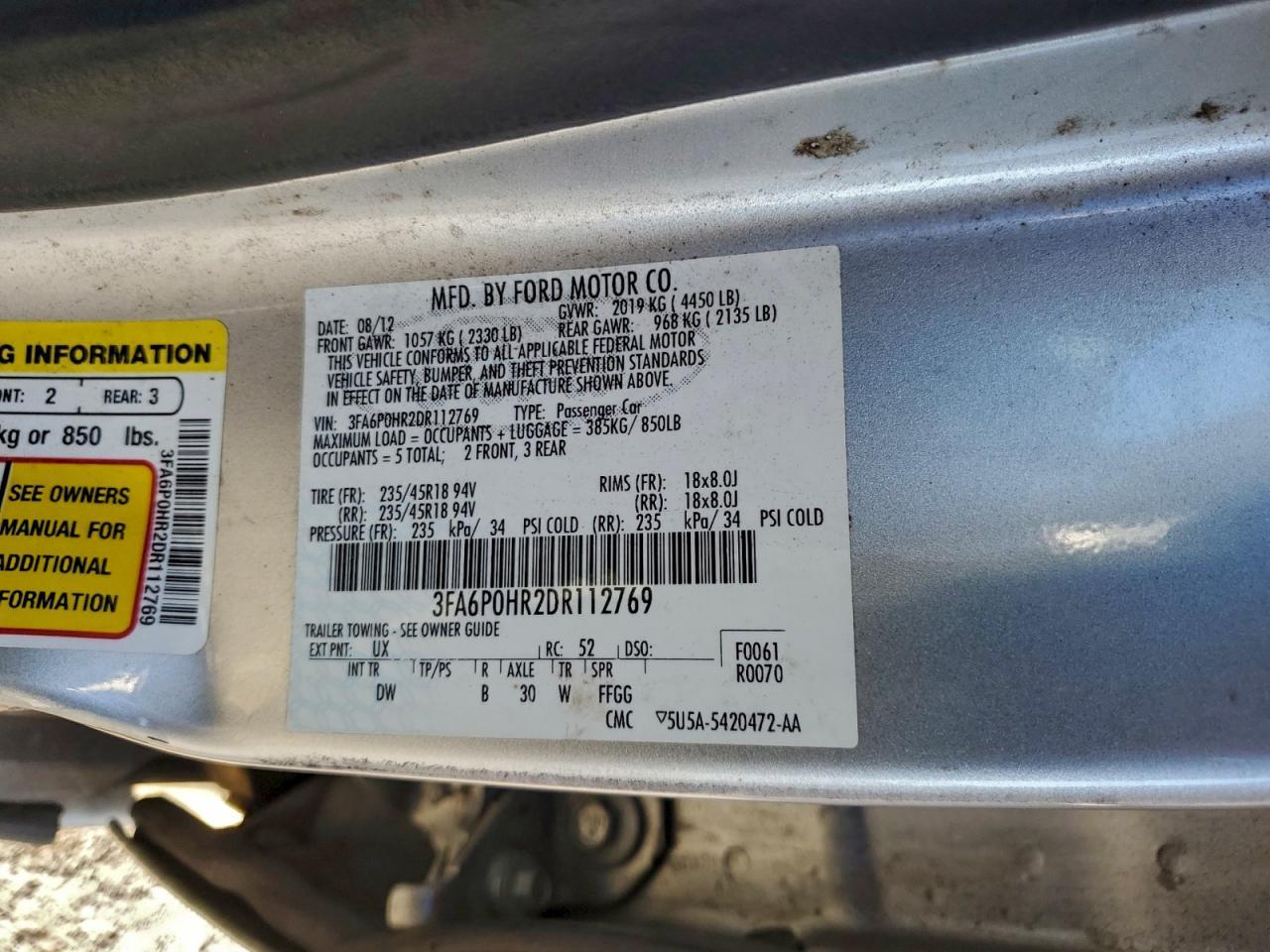 2013 FORD FUSION