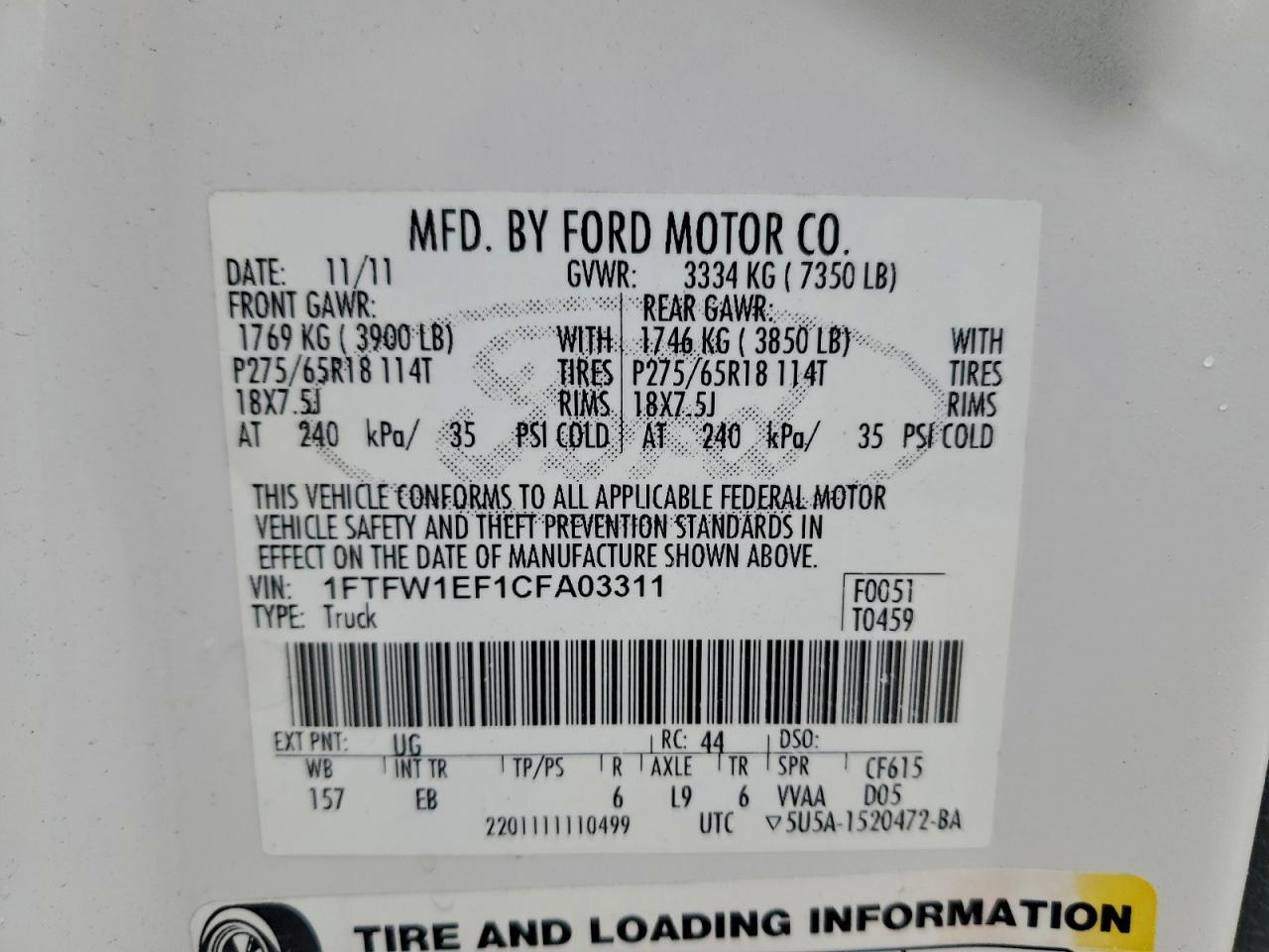 2012 FORD F-150
