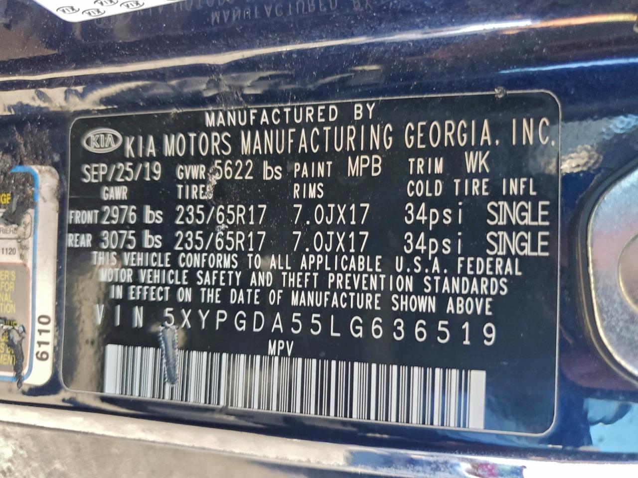 2020 KIA SORENTO