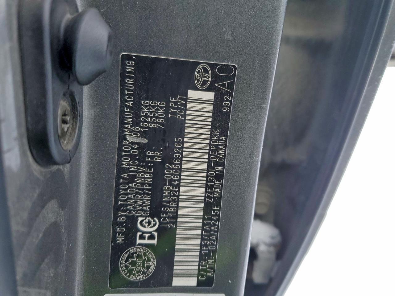 2006 TOYOTA COROLLA