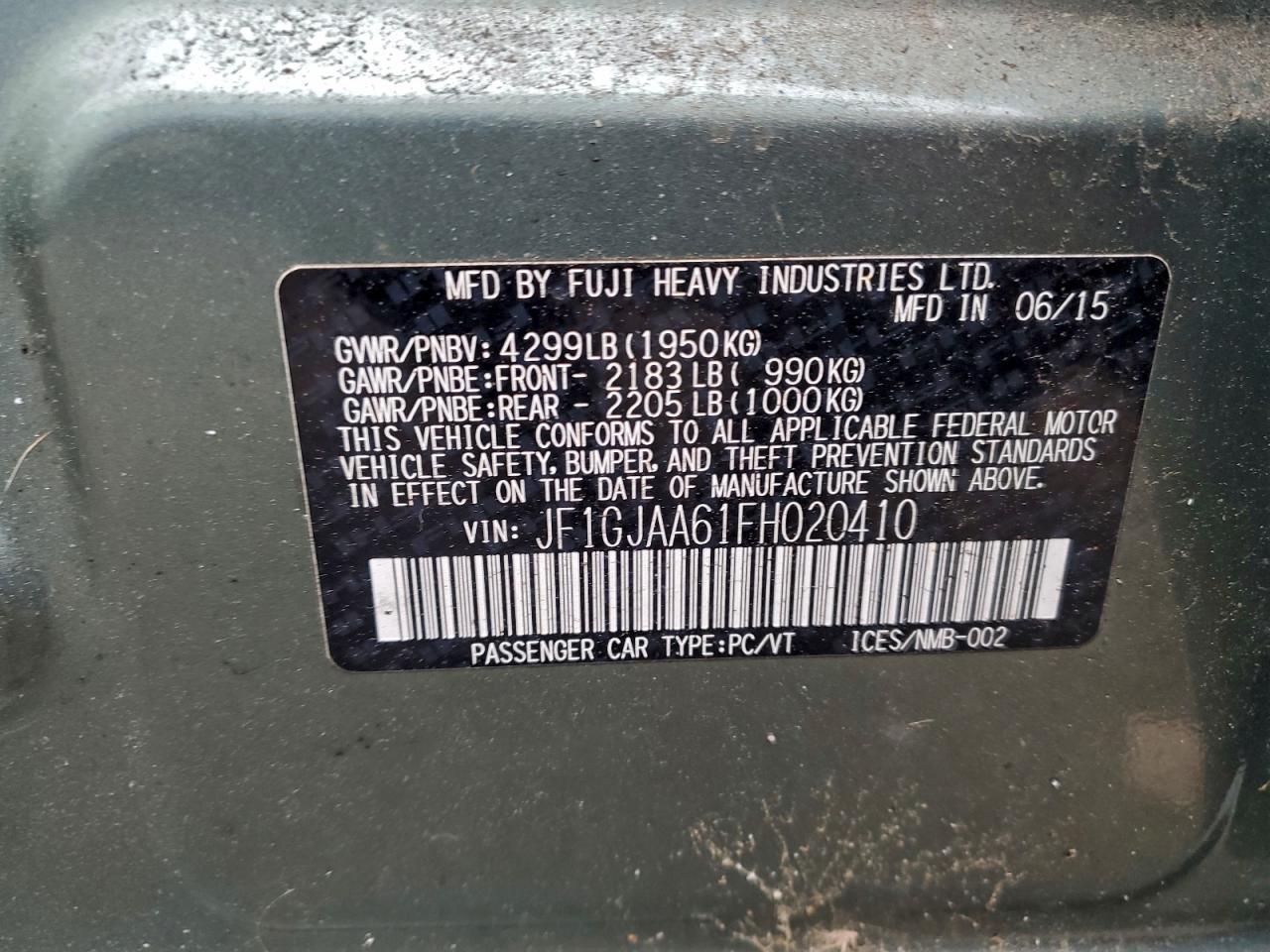2015 SUBARU IMPREZA
